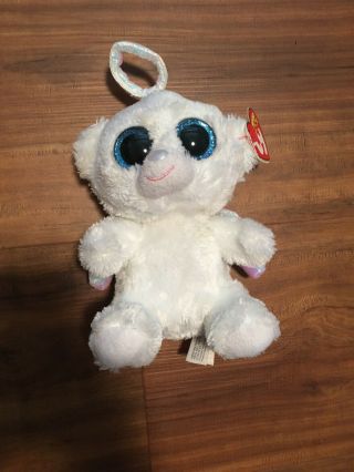 Ty Beanie Boos - Halo The 6 " Angel Bear - With Tags Small Stain.
