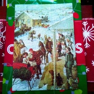 Vintage Milton Bradley Village Country Christmas Puzzle Complete 4181 - 10