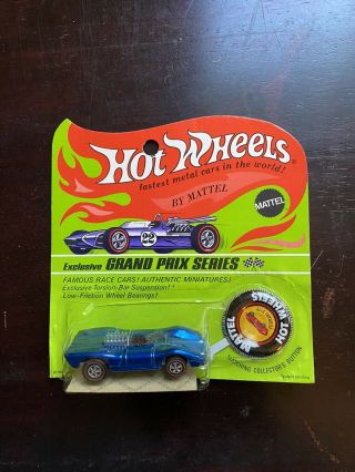 Vintage 1969 Mattel Hot Wheel Redlines Grand Prix Series Usa Blue Ferrari 312p