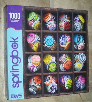 Euc Springbok 1000 Pc Jigsaw Puzzle 2015 Colorful Caps Complete 24 X 30 Usa Made