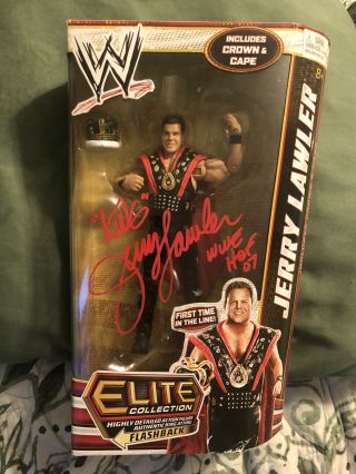 Jerry The King Lawler Autographed Wwe Elite Wrestling Figure (wwe Wwf) Signed