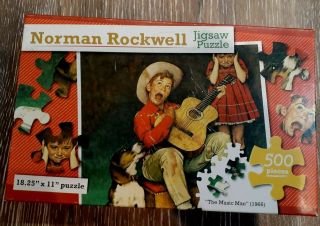 Vintage Norman Rockwell 500 Piece Jigsaw Puzzle The Music Man 1966