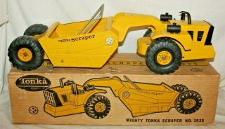 Huge Beauty Vintage Mighty Tonka Toys Scraper Earthmover Tractor 27 "