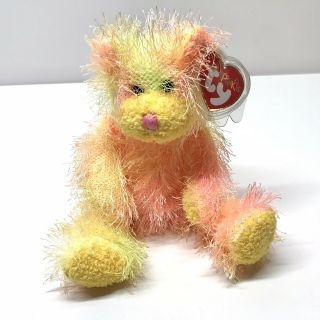 Ty Rainbow Bear Punkies Plush,  2002,  Bean Bag Stuffed Animal Toy Teddy