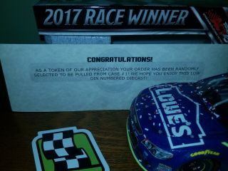 1/24 JIMMIE JOHNSON 2017 DOVER FINAL WIN RACED VERSION LOWE ' S LIONEL NASCAR 4