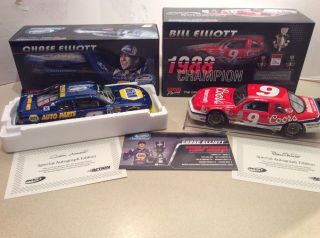 Chase & Bill Elliott Napa And Coors 9 2014 Champion Autographed 1/24 Set