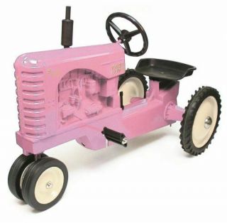 Massey Harris 33 Pink Narrow Front Pedal Tractor By Scale Models Nib