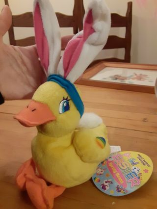 Rare Vtg Lisa Frank Plush Easter Bunny Dillie Duck Rainbow Bean Bag Doll 7 "