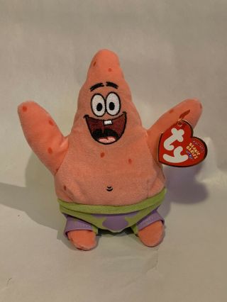 Ty Beanie Baby Patrick Star Starfish Plush Spongebob Squarepants 7 Inches 2004
