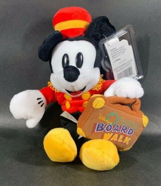 Disney Store Plush Bean Bag Bellhop Mickey Board Walk Resort