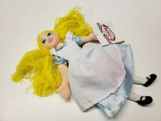 Authentic The Disney Store Bean Bag Alice 9 " Plush Doll Alice In Wonderland Nwt