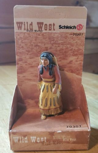 2005 Schleich Wild West Sioux Mother 70307 Native American Mother Baby Papoose