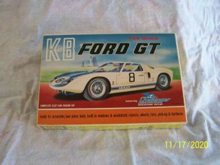 K&b 1/25 Scale Ford Gt Slot Car Kit W/challenger Sidewinder Motor 1800