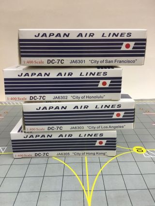 Rare Set Of Four Aeroclassics 1:400 Jal Dc - 7c Ja6301 Ja6302 Ja6303 Ja6305
