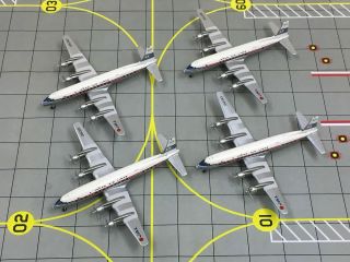 RARE Set of Four Aeroclassics 1:400 JAL DC - 7C JA6301 JA6302 JA6303 JA6305 2