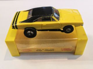 Vintage Aurora Tjet 1407 Dodge Charger Yellow Ho Slot Car
