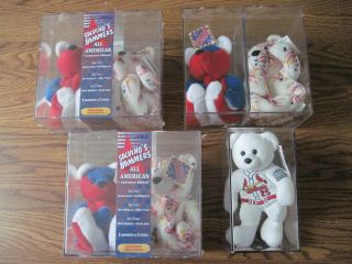 Set Of 6 Salvinos Bammers All American Beanies,  Extra Mcgwire Cardinals All Star