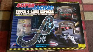 Huge Childford 10x5.  5 Foot Racing 4 Lane F1 1:43 Electric Slot Car Set