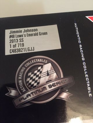 Rare 2013 Jimmie Johnson Lowes Emerald Green Hendrick Motorsports Only 719 Made