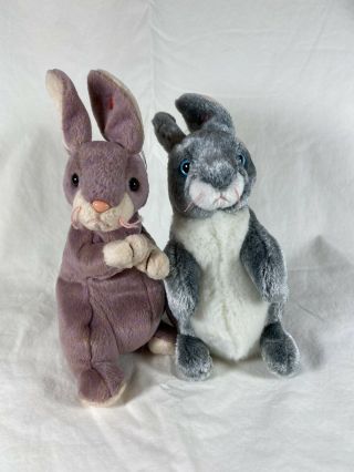 Springy & Hopper Ty Beanie Babies Easter Bunny Rabbits W/ Tag Errors