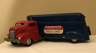 Vintage Wyandotte Truck Lines Toy Gas Oil Service Station Semi