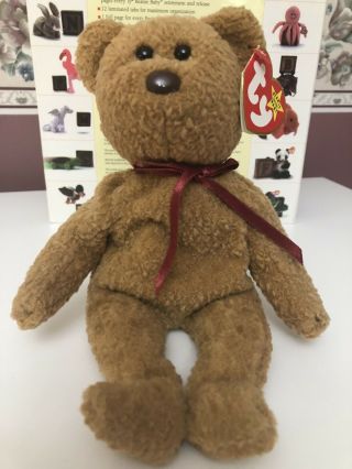 Vintage 1993 Curly The Bear Beanie Baby Style 4052 Rare With Errors