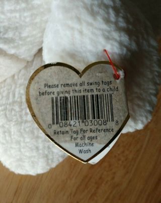 1996 Ty Beanie Babies Retired - Fleece the Sheep - Lamb Plush - With Tags Pristine 3