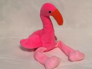 Ty Beanie Baby - Pinky The Pink Flamingo - Pristine W/mint Tags Pvc Pellets - Retire