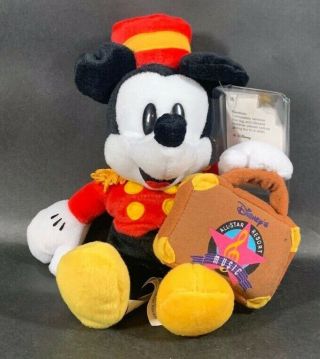 Disney Store Plush Bean Bag Bellhop Mickey All - Star Resort Music