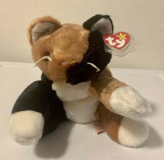 Ty Beanie Buddy Chip Calico Cat W Tags Baby Rare 1998 Retired