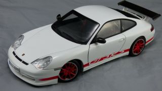 1:18 Autoart White 2004 Porsche 911 Gt3 Rs 996 Red Wheels Nürburgring Toy Car