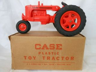 Vintage Case Plastic Toy Tractor By Monarch 9 " W/box 1950s