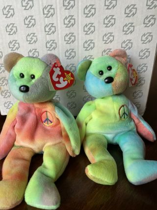 Ty Beanie Baby Peace Bears (4/5 Gen)