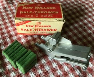 1960s Advanced Products Holland Silver Hayliner Bale Thrower W Box And Bales