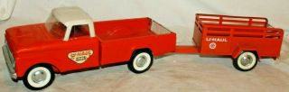 1957 Nylint Ford Uhaul Pick Up Truck & Trailer Tonka Buddy L Size Toy Play Set