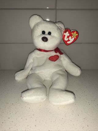 1993 - Rare Valentino Bear Ty Beanie Baby Pvc - Valentine 