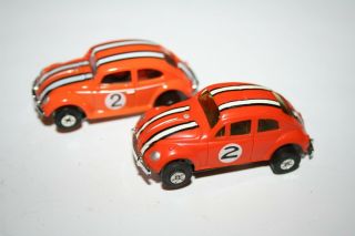 2 Orange/wh/bk Stripe Vw Volkswagen Beetles - Aurora Tuff One And Dash