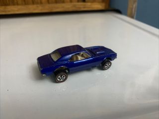 1968 Custom Camaro Dark Blue Redline Hotwheel From Huge Estate Attic Find Exc