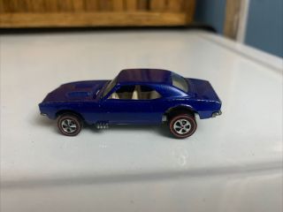 1968 Custom Camaro Dark Blue Redline Hotwheel From HUGE estate attic find EXC 2
