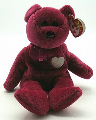 Ty Beanie Baby Valentina The Bear With Tag Retired Dob: February 14th 1998