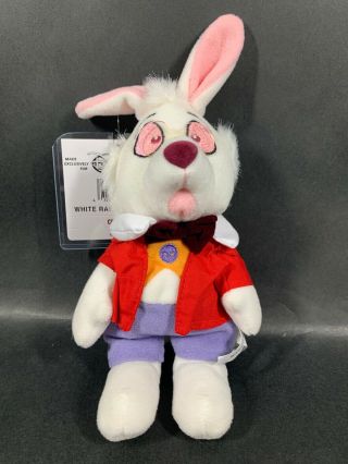 Disney Store Mini Bean Bag Plush Alice In Wonderland White Rabbit Nwt
