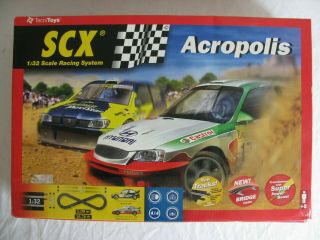 Tecnitoys Scx 1/32 Acropolis Racing Set W/ 4wd Cordoba E2 & Hyundai Accent Wrc