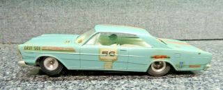 Amt 1966 Ford Galaxie 500 Slot Car 1/24th Scale Light Blue Runs Brass Chassis
