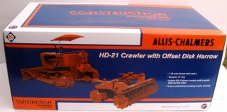 1st Gear 1/25 Allis Chalmers Hd - 21 Crawler Tractor W/offset Disk Harrow 40 - 0125