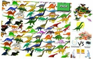 78 Pack Mini Dinosaur Figure Toys - Plastic Dinosaur Set For Kids Toddler