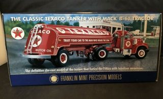 Franklin Model Texaco Tanker With Mack B - 61 Tractor Trailer.