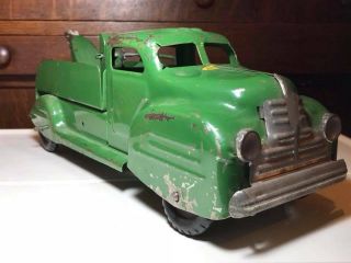 Vintage Lincoln Green Steel Tow Truck