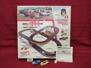Vintage Aurora AFX Racing Jackie Stewart Dual Oval Speedway Race Set Slot Track 2
