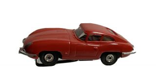 Aurora Vintage Jaguar 1960’s Red With Chrome H.  O.  Slot Car