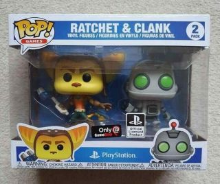 Funko Pop Vinyl Ratchet & Clank 2 Pack Gamestop Exclusive Playstation Games
